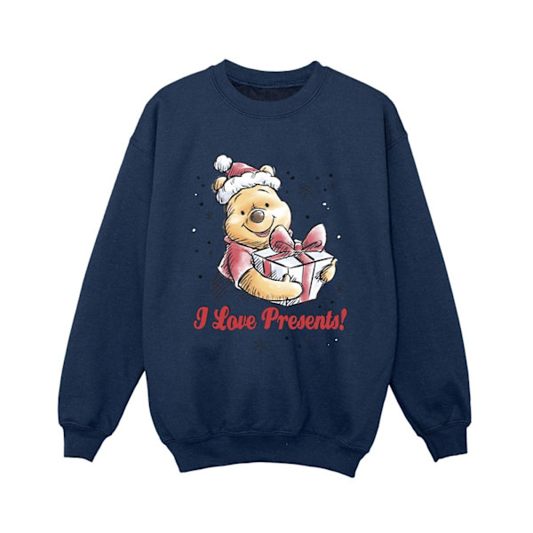 Disney Boys Winnie The Pooh Love Presents Sweatshirt 9-11 år Navy Blue 9-11 Years
