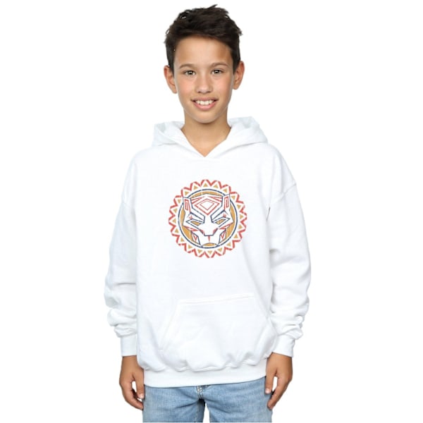 Marvel Boys Black Panther Tribal Panther Icon Hoodie 12-13 År White 12-13 Years