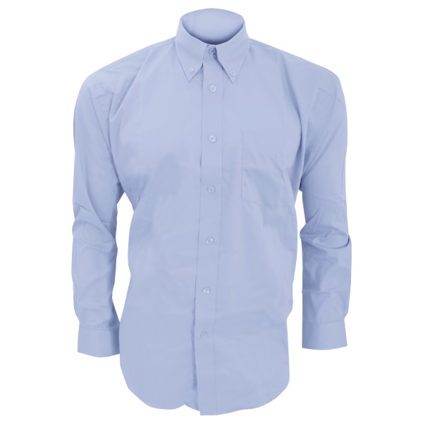Kustom Kit Herr långärmad Corporate Oxford Shirt 20 tum Ljus Light Blue 20inch