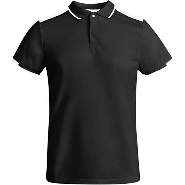 Roly Herr Tamil Kortärmad Polotröja S Solid Svart/Vit Solid Black/White S