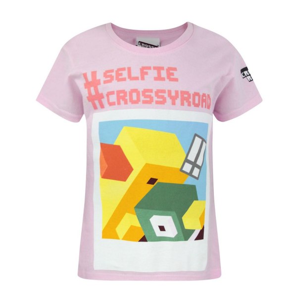 Crossy Road barn/tjejer Selfie kortärmad T-shirt år Baby Pink Years (12/13)