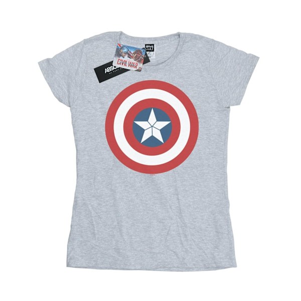Marvel Dam/Kvinnor Captain America Civil War Shield Bomull T- Sports Grey S