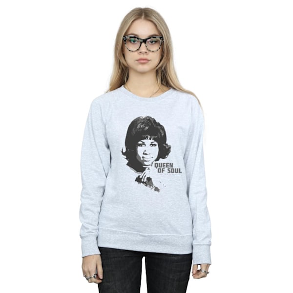 Aretha Franklin Dam/Kvinnor Queen Of Soul Sweatshirt L Sports Sports Grey L