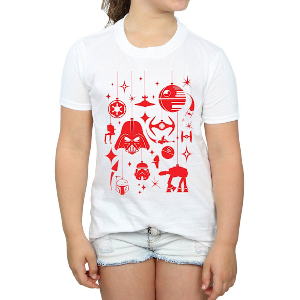 Star Wars Girls Jul Dekorationer Bomull T-shirt 12-13 År White 12-13 Years