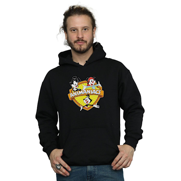 Animaniacs Herr Logotyp Crest Hoodie 4XL Svart Black 4XL