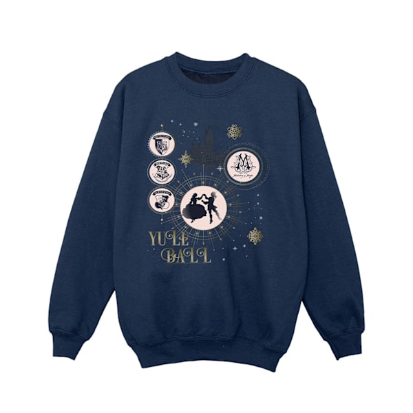 Harry Potter Flickor Julbal Sweatshirt 7-8 År Marinblå Navy Blue 7-8 Years