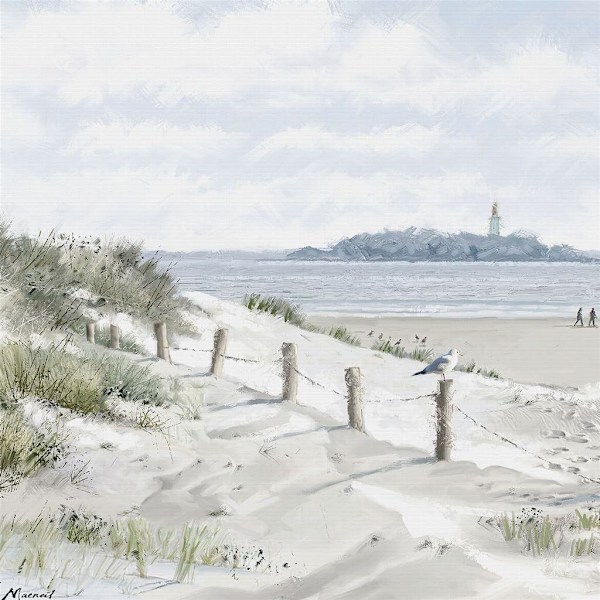 Richard Macneil White Sands II Trä Canvastavla 60,5 cm x 60. Multicoloured 60.5cm x 60.5cm x 4cm