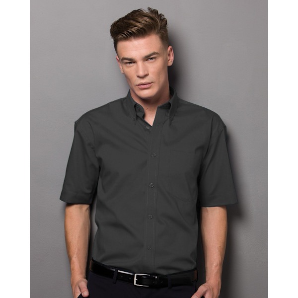 Russell Collection Herr Kortärmad Poly-Cotton Easy Care Poplin Black 17