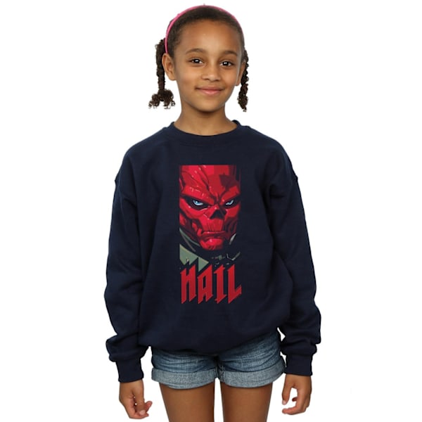 Marvel Girls Avengers Hail Red Skull Sweatshirt 5-6 år Marinblå Navy Blue 5-6 Years