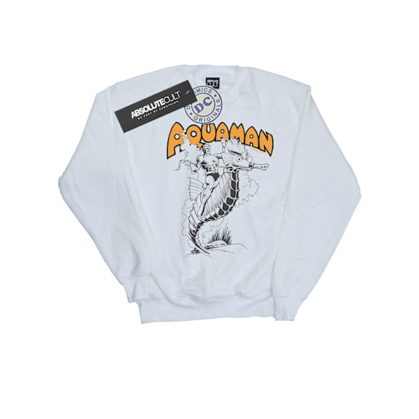 DC Comics Girls Aquaman Mono Action Pose Sweatshirt 12-13 år White 12-13 Years