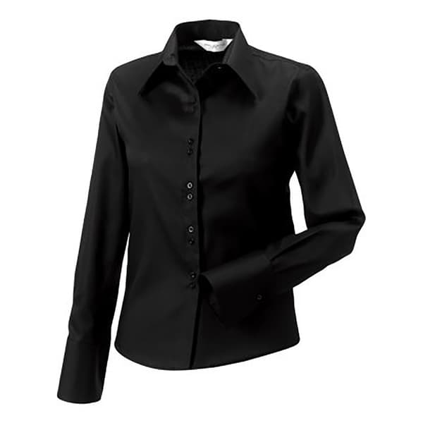 Russell Collection Dam/Kvinnors Långärmad Ultimate Non-Iron Black M