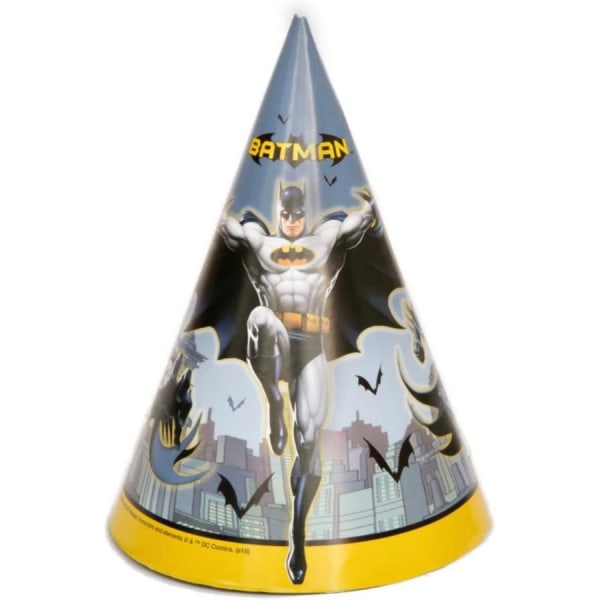 Batman Logo Party Hattar (Pack med 8) One Size Grå/Gul/Svart Grey/Yellow/Black One Size