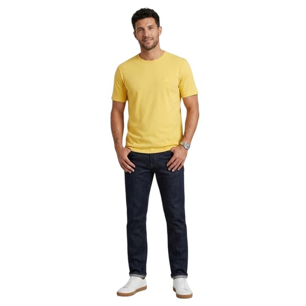 Boss Herr Orange Premium Bomulls T-shirt L Gul Yellow L