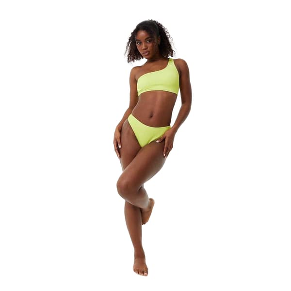 Jack Wills Dam Asymmetrisk Crinkle Bikini Topp 8 UK Lime Lime 8 UK