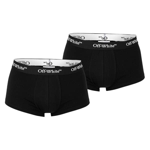 Off White Herr Bookish Boxershorts (2-pack) S Svart Black S