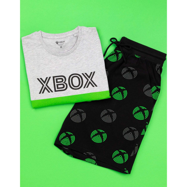 Xbox Men Gamer T-shirt & shorts Set S Svart/Grå/Grön Black/Grey/Green S