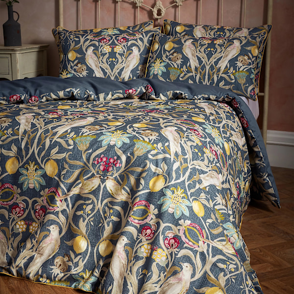 EW By Edinburgh Weavers Liberty Traditionell Kontrast Piping Flo Navy Double
