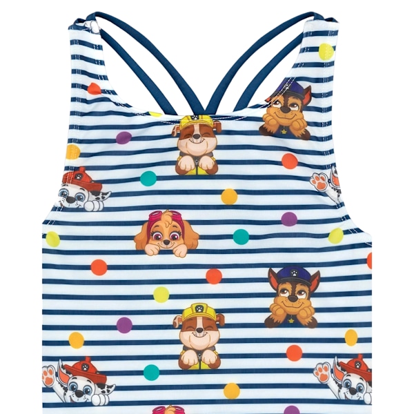 Paw Patrol Girls Striped One Piece Swimsuit 6-7 år Marin/Vit Navy/White 6-7 Years