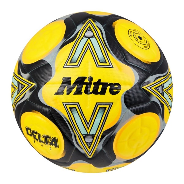 Mitre Delta Evo 2024 Contrast Fotboll 5 Fluorescerande Gul Fluorescent Yellow 5