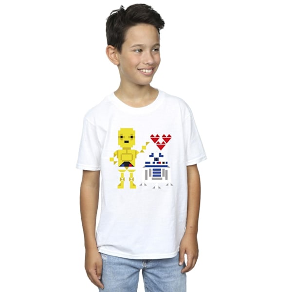 Star Wars Boys Heart Robot T-shirt 9-11 år Vit White 9-11 Years