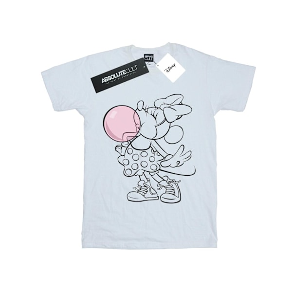 Disney Dam/Kvinnor Minnie Mouse Tuggummi Bubbla Bomull Pojkvän T-shirt White 4XL