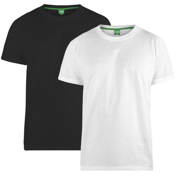 D555 Herr Fenton T-shirts med rund hals (förpackning om 2) M Svart/Vit Black/White M
