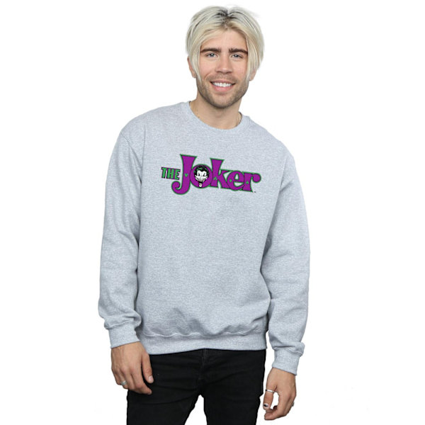 DC Comics Herr The Joker Text Logo Sweatshirt S Sports Grey Sports Grey S