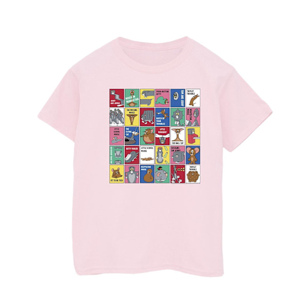 Tom And Jerry Boys Grid Squares T-Shirt 9-11 År Baby Rosa Baby Pink 9-11 Years