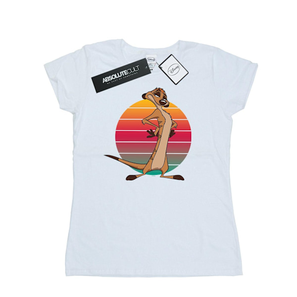 Disney Dam/Kvinnor Lejonkungen Timon Solnedgång Bomull T-shirt White XL