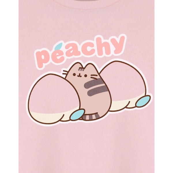 Pusheen Dam/Dam Peachy Kortärmad Crop T-Shirt XXL Pin Pink Peach XXL