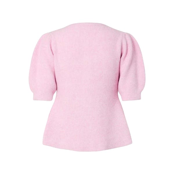 Pieces stickad kofta med puffärm för dam M rosa Pink M