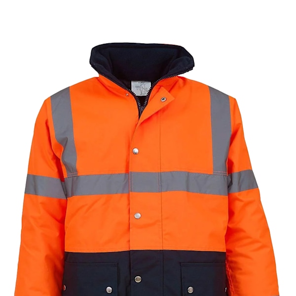 Yoko Unisex Hi-Vis 2 Band Tvåfärgad Jacka 2XL Hi Vis Orange/Nav Hi Vis Orange/Navy 2XL