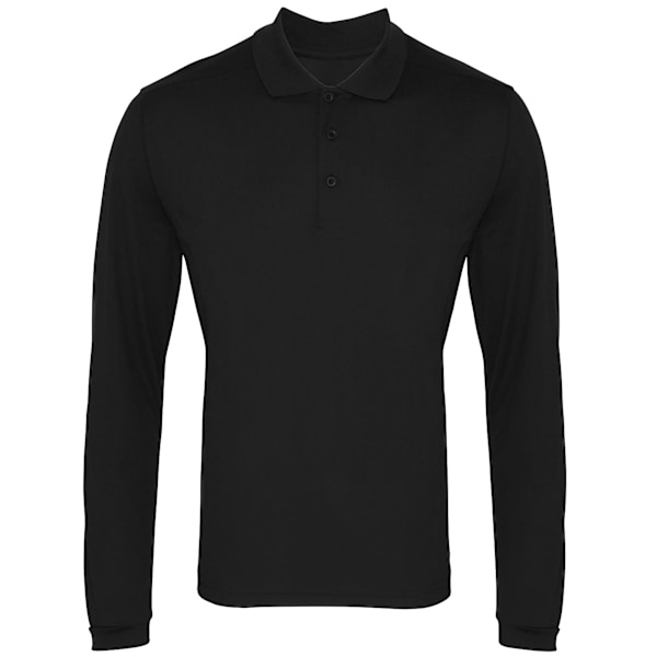 Premier Herr Långärmad Coolchecker Pique Poloskjorta 4XL Svart Black 4XL