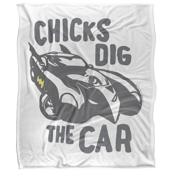 Batman Chicks Dig The Car Filt En Storlek Flerfärgad Multicoloured One Size