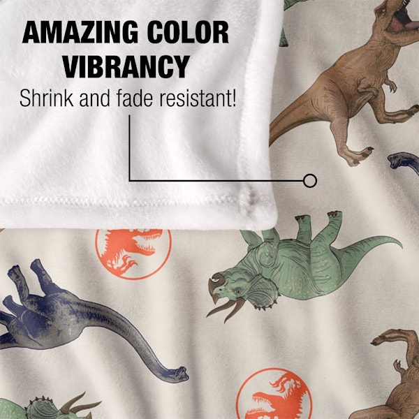 Jurassic Park Filt med All-Over-Tryck One Size Flerfärgad Multicoloured One Size
