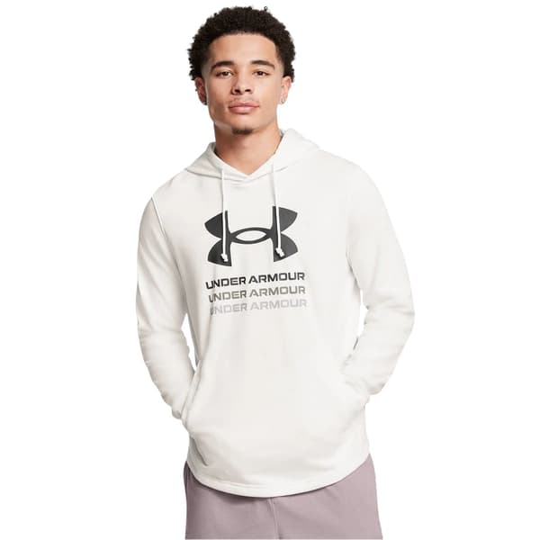 Under Armour Herr Rival Terry Graphic Hoodie M Vit White M