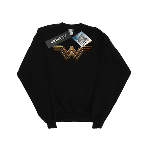 DC Comics Girls Justice League Movie Wonder Woman Emblem Sweatshirt Black 9-11 Years