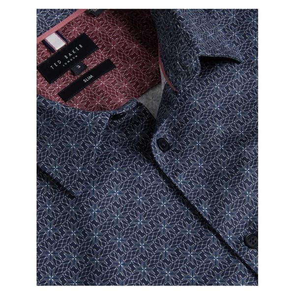 Ted Baker Herr Slim Långärmad Skjorta S Marinblå Navy S