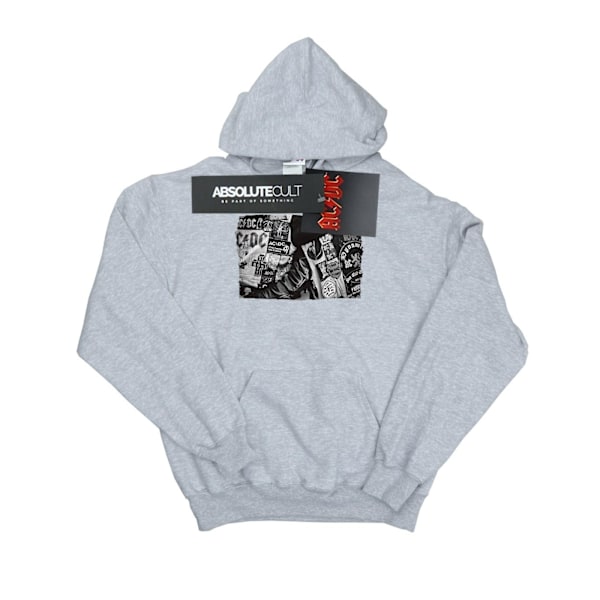 AC/DC Girls Badges And Posters Collection Hoodie 12-13 År Sp Sports Grey 12-13 Years