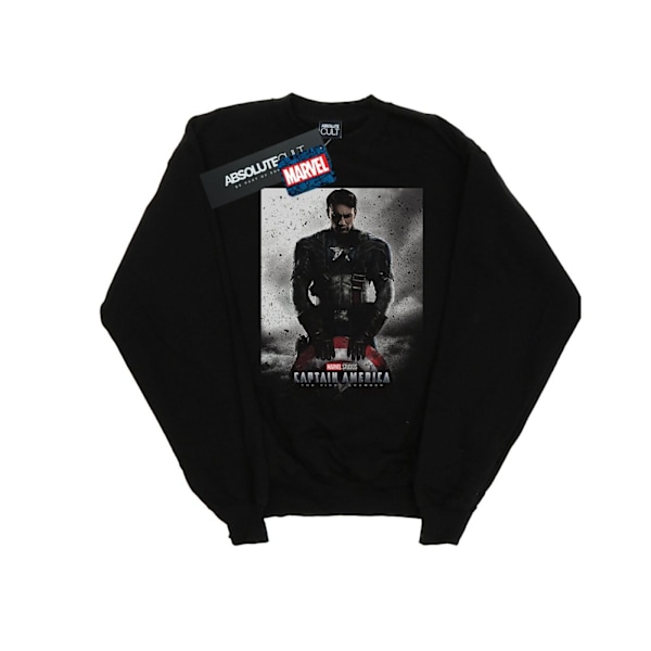 Marvel Studios Boys Captain America The First Avenger Poster Sweatshirt Black 7-8 Years