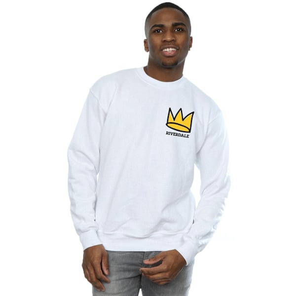 Riverdale Herr Crown Brösttryck Sweatshirt 3XL Vit White 3XL