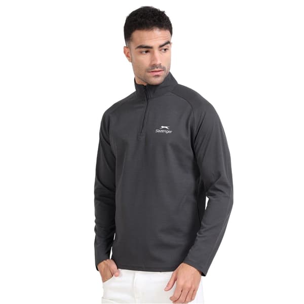 Slazenger Herr Quarter Zip Tröja XL Grå Grey XL