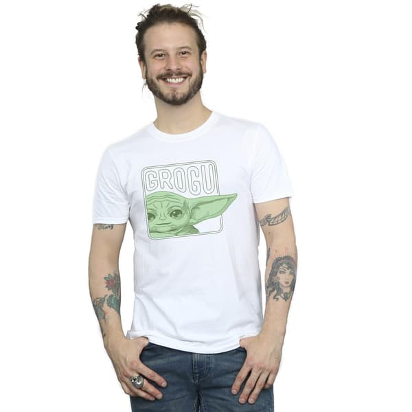 Star Wars Herr The Mandalorian Grogu Box T-Shirt S Vit White S