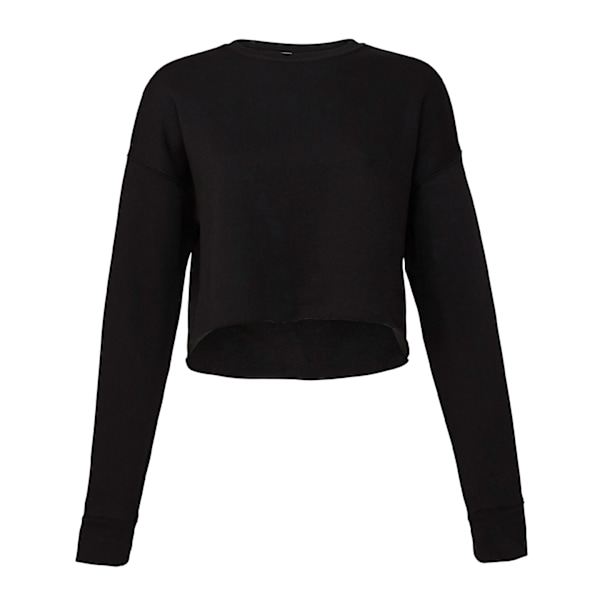 Bella + Canvas Croppad Crew Fleece Top M Svart Black M