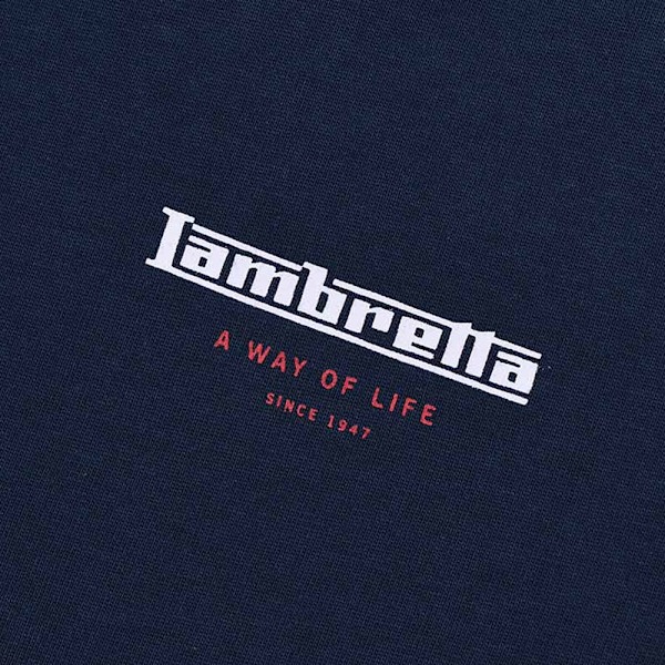 Lambretta Klassisk SS24 Randig Pikétröja för Män 4XL Marinblå Navy 4XL
