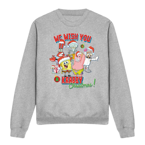 SvampBob Fyrkant Unisex Vuxen Vi önskar dig en Krabby Jul Sport Heather XXL