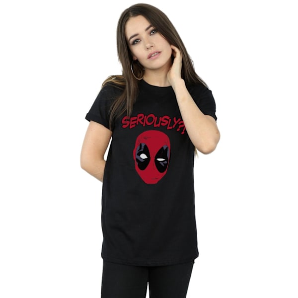 Deadpool Dam/Damer Allvarligt Bomull Pojkvän T-shirt XXL B Black XXL