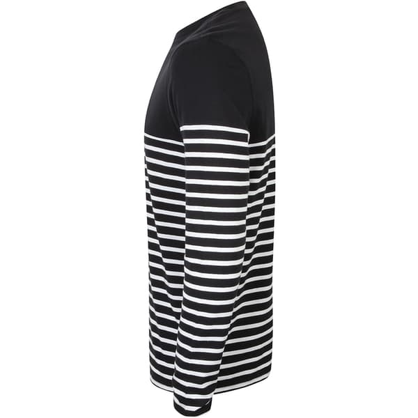 Front Row Herr Långärmad Breton Randig T-shirt M Marinblå/Vit Navy/White M