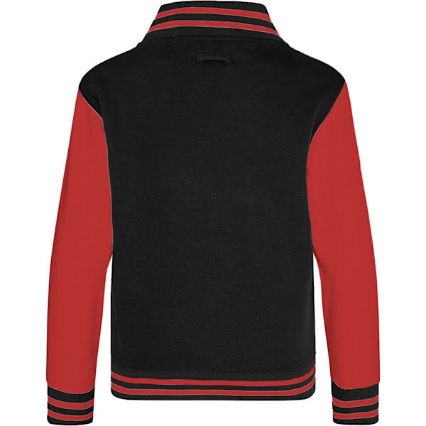 Awdis Kids Unisex Varsity Jacka / Skoluniform 5-6 Jet Black/ Fi Jet Black/ Fire Red 5-6