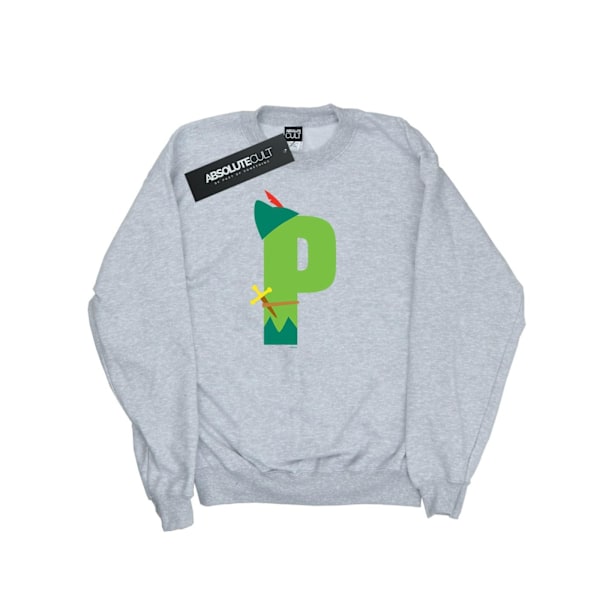 Disney Mens Alphabet P Is For Peter Pan Sweatshirt L Sports Grå Sports Grey L